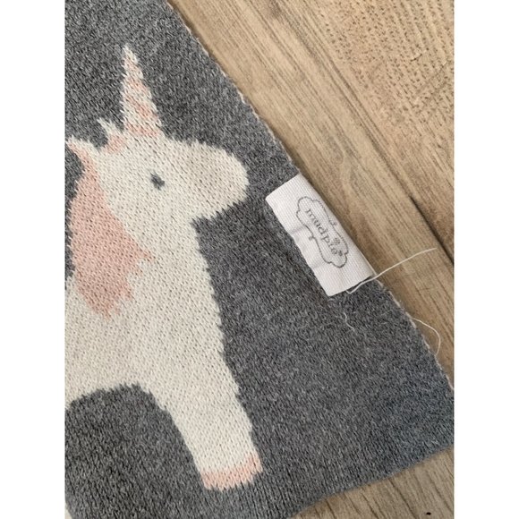 Mud Pie Gray Unicorn Baby Crib Blanket Child 34 x 39" Cotton - Picture 3 of 7